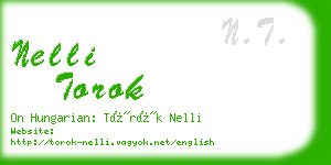 nelli torok business card